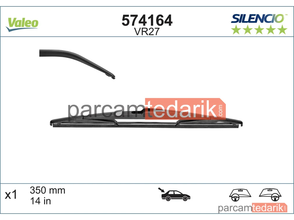 574164 | Silecek Süpürgesi Arka (350 mm) — Citroen Berlingo, Peugeot 208 I, Renault Clio III